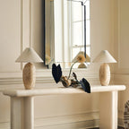 Lampe à poser moderne Osmund en Travertin jaune et blanc