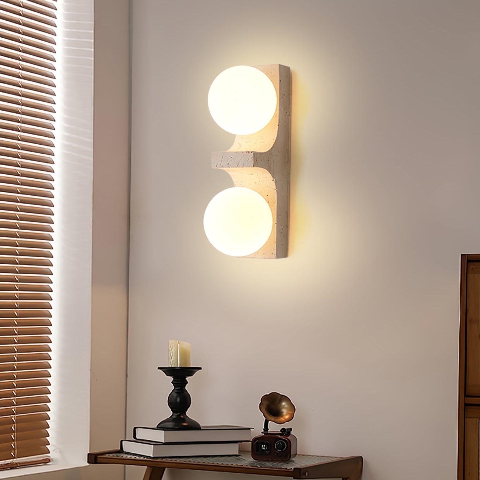 Applique murale moderne Osmund en Travertin jaune