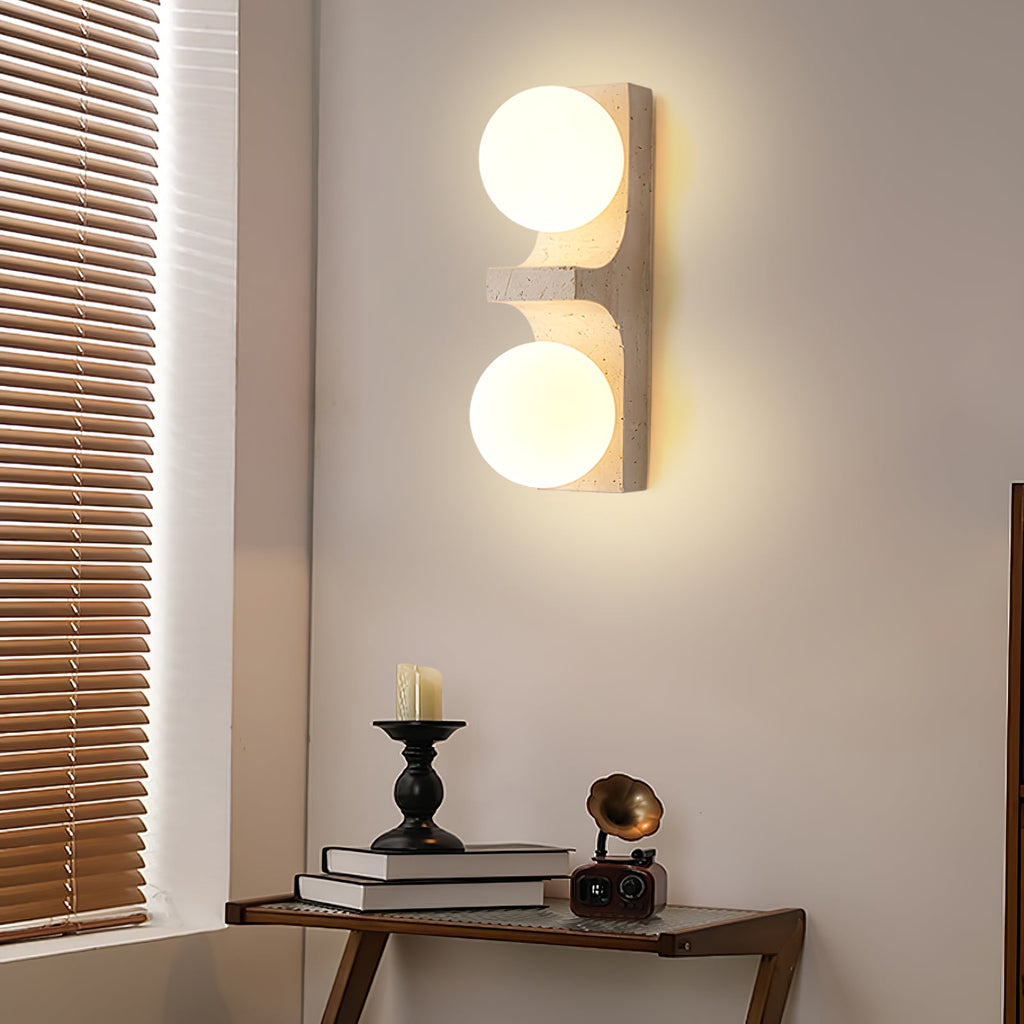 Applique murale moderne Osmund en Travertin jaune