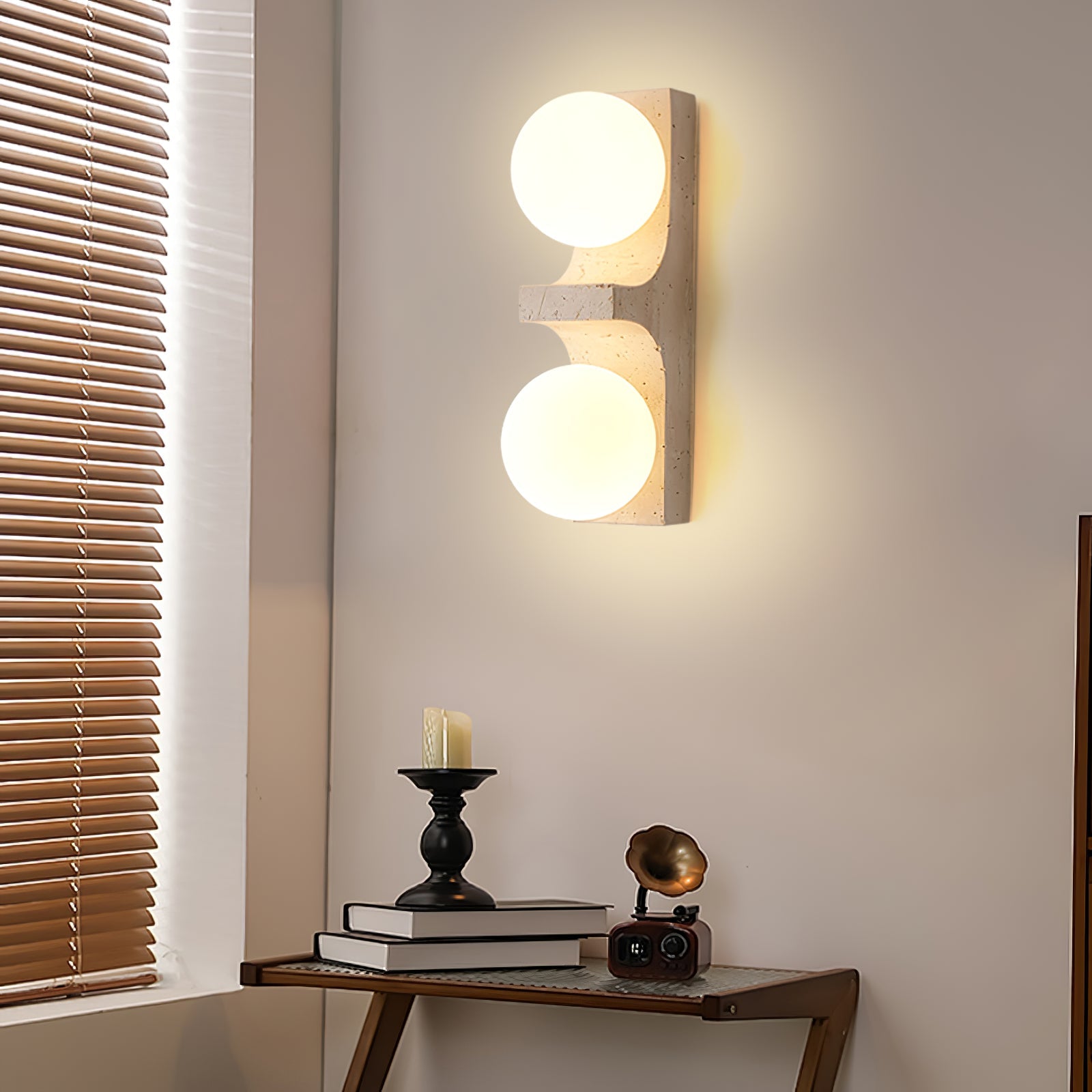 Applique murale moderne Osmund en Travertin jaune