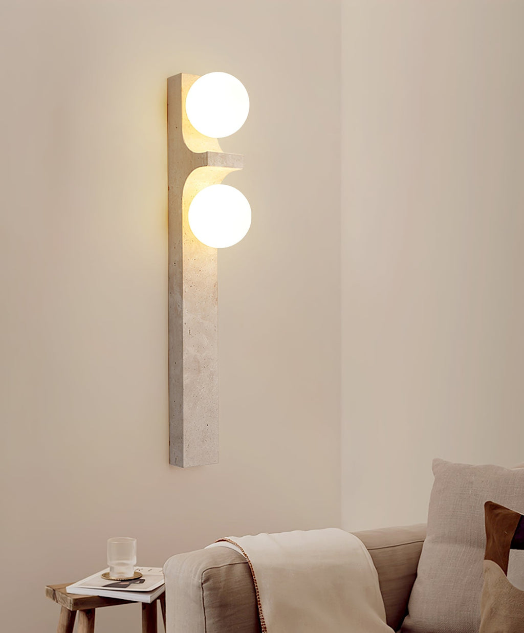 Applique murale moderne Osmund en Travertin jaune