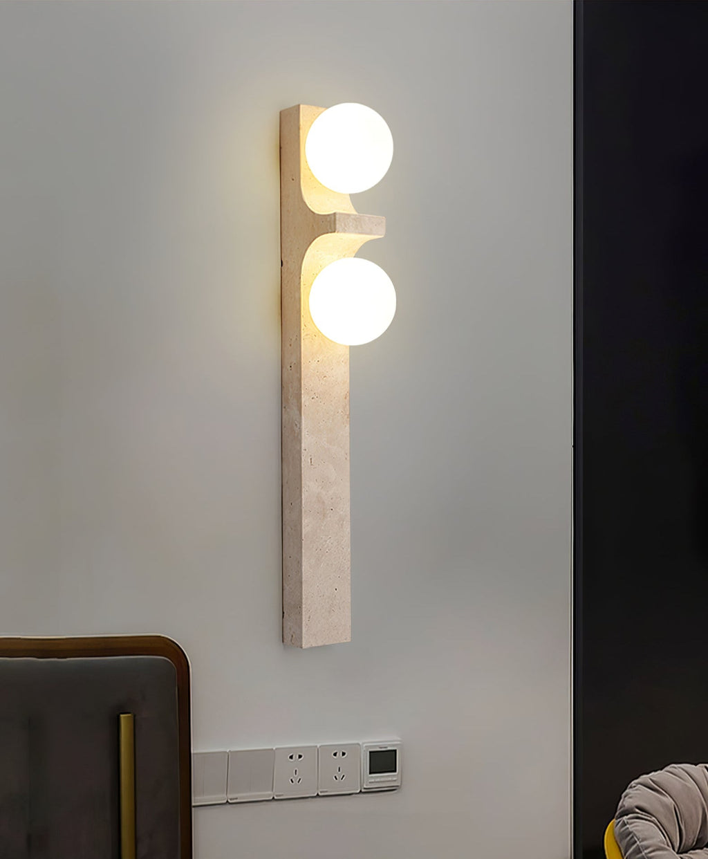 Applique murale moderne Osmund en Travertin jaune