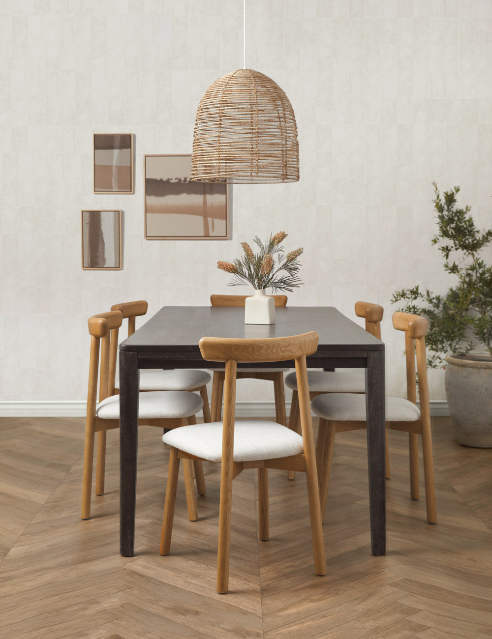 Suspension minimaliste Slim en jute