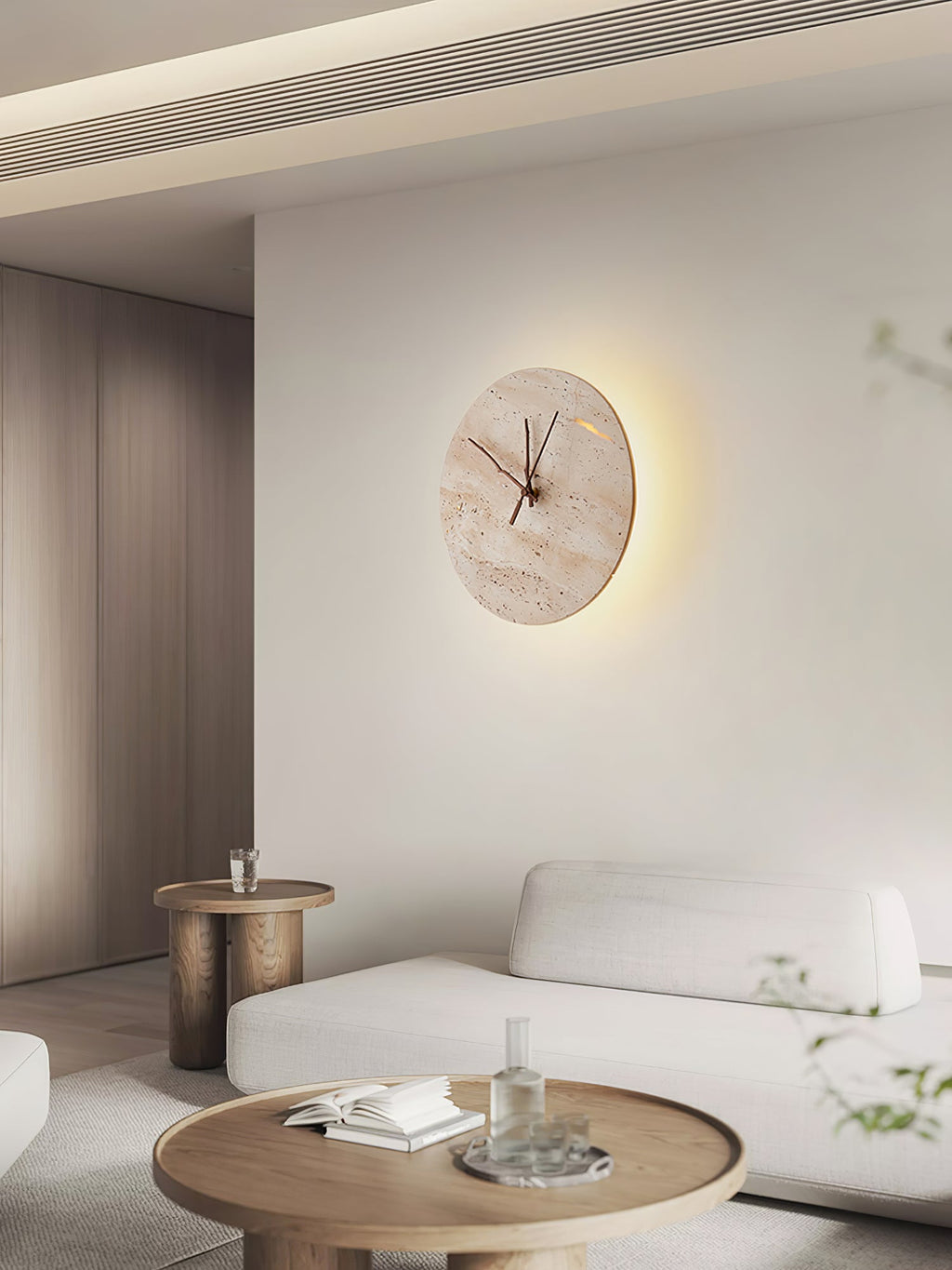 Applique murale moderne Bardur en Travertin jaune