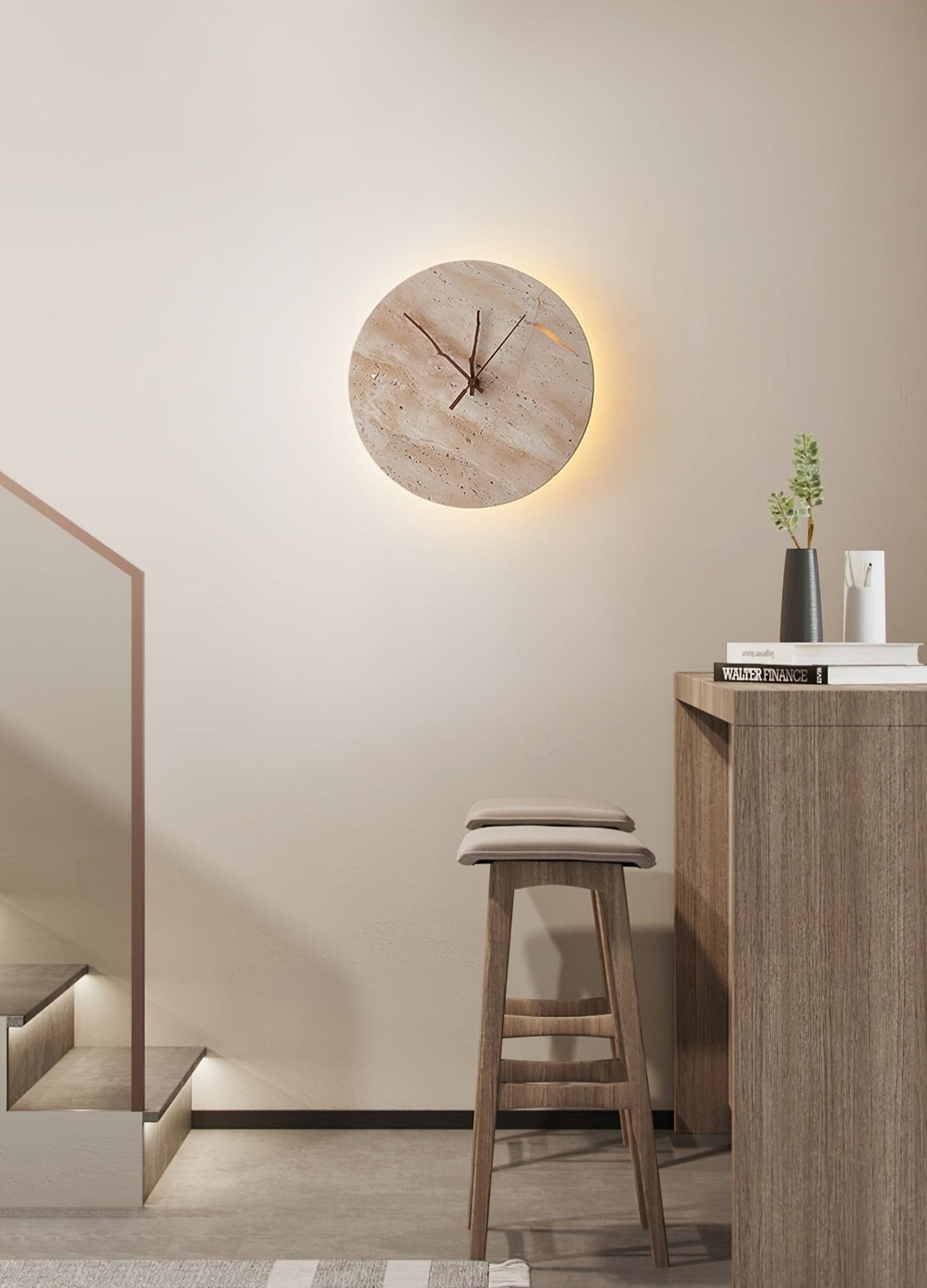 Applique murale moderne Bardur en Travertin jaune