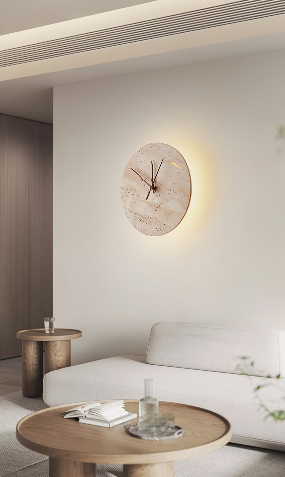 Applique murale moderne Bardur en Travertin jaune