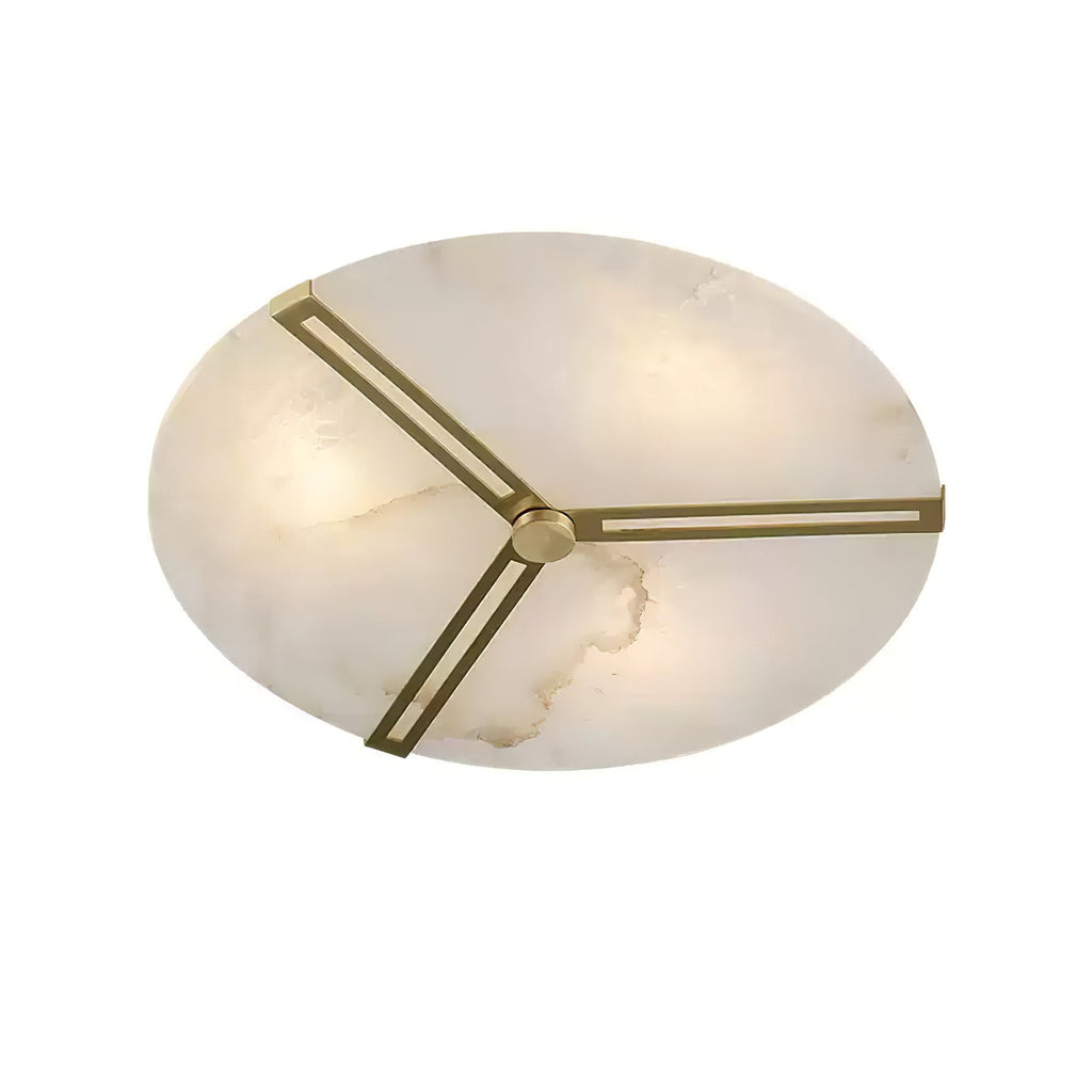 Plafonnier moderne Rainer en Albâtre Or et blanc