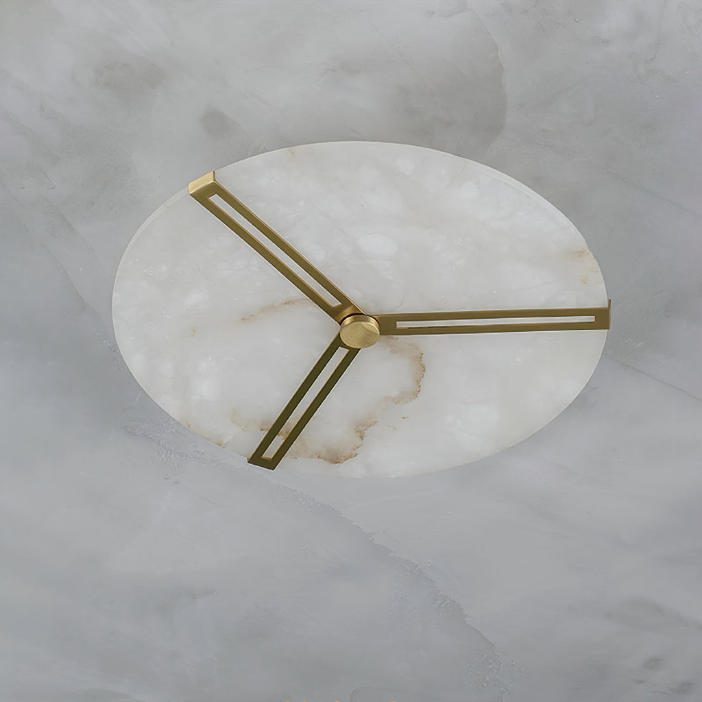 Plafonnier moderne Rainer en Albâtre Or et blanc