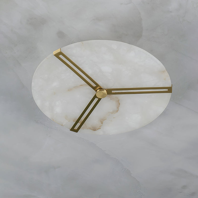 Plafonnier moderne Rainer en Albâtre Or et blanc