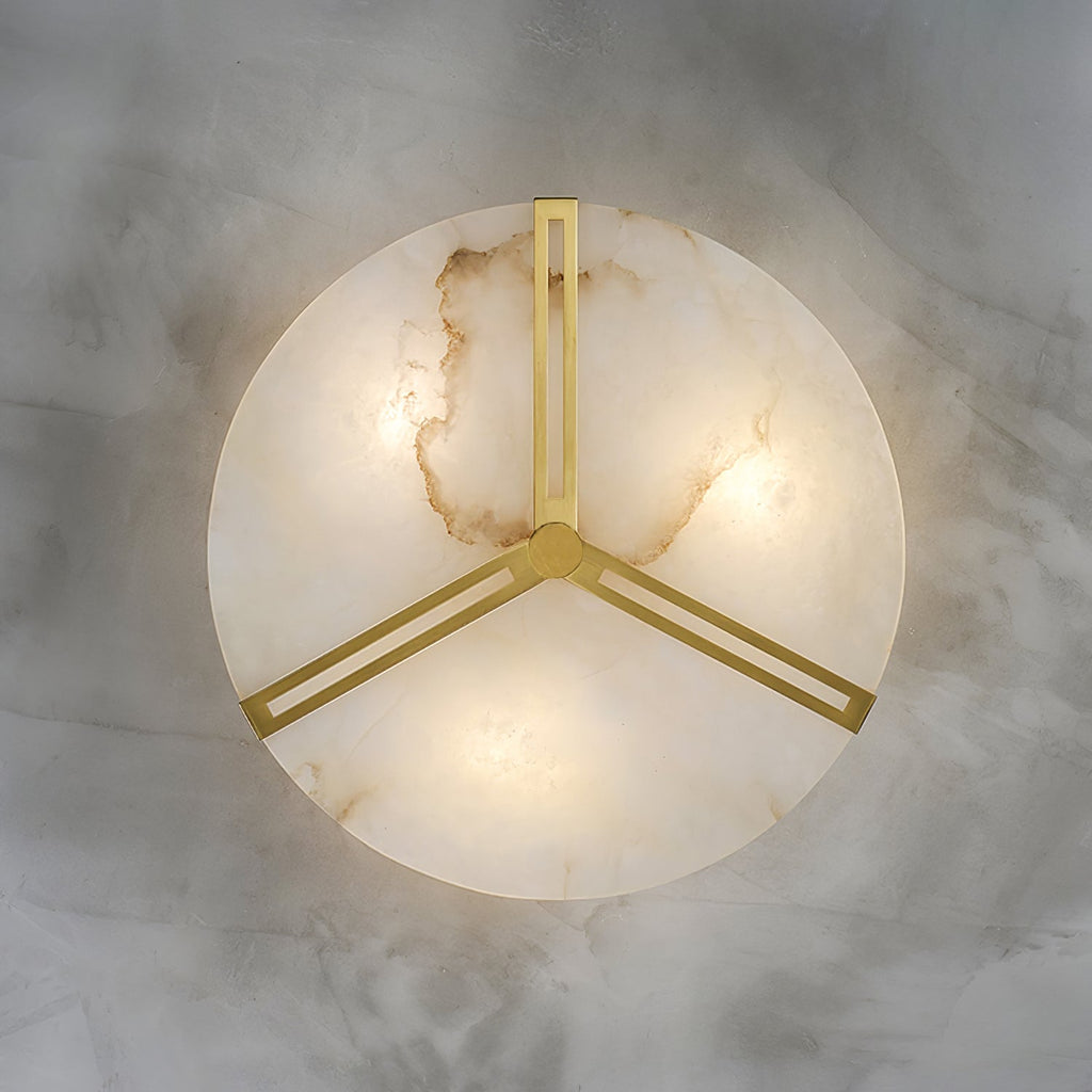Plafonnier moderne Rainer en Albâtre Or et blanc