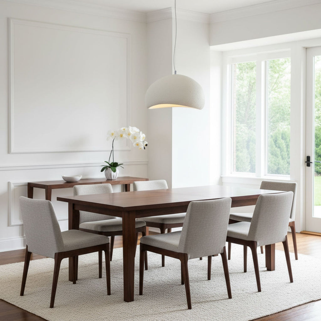 Suspension moderne Greger en Polystyrène blanc câble suspendu