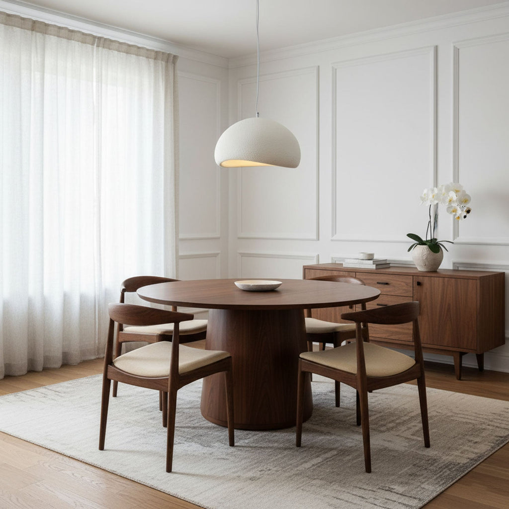 Suspension moderne Greger en Polystyrène blanc câble suspendu