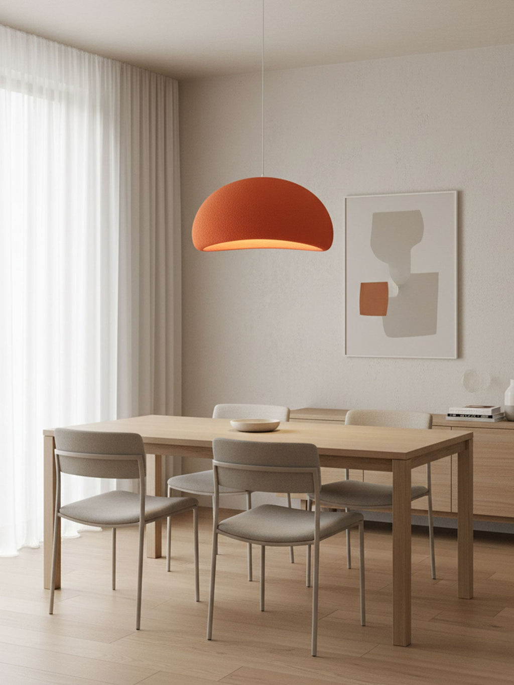 Suspension moderne Greger en Polystyrène blanc câble suspendu