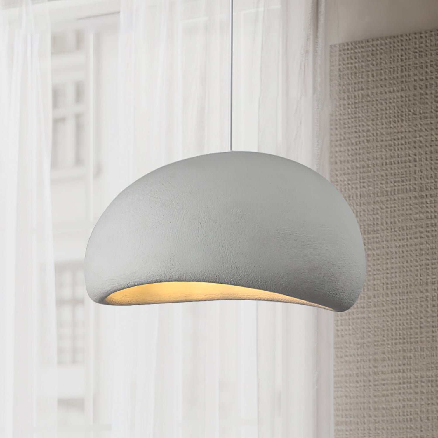 Suspension moderne Greger en Polystyrène noir câble suspendu