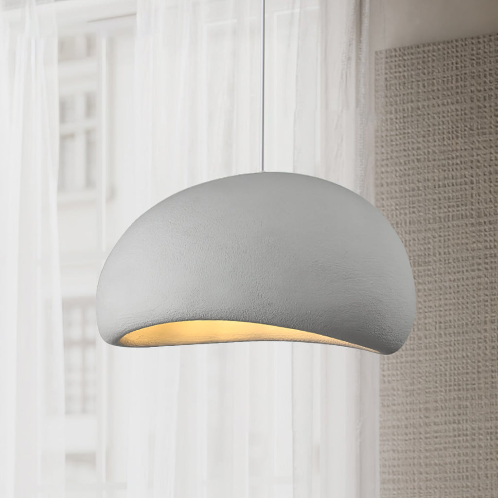 Suspension moderne Greger en Polystyrène blanc câble suspendu