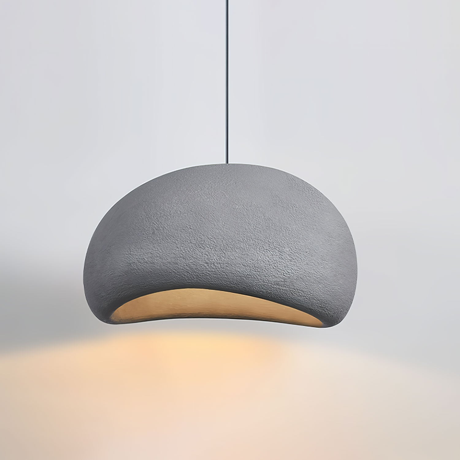 Suspension moderne Greger en Polystyrène blanc câble suspendu