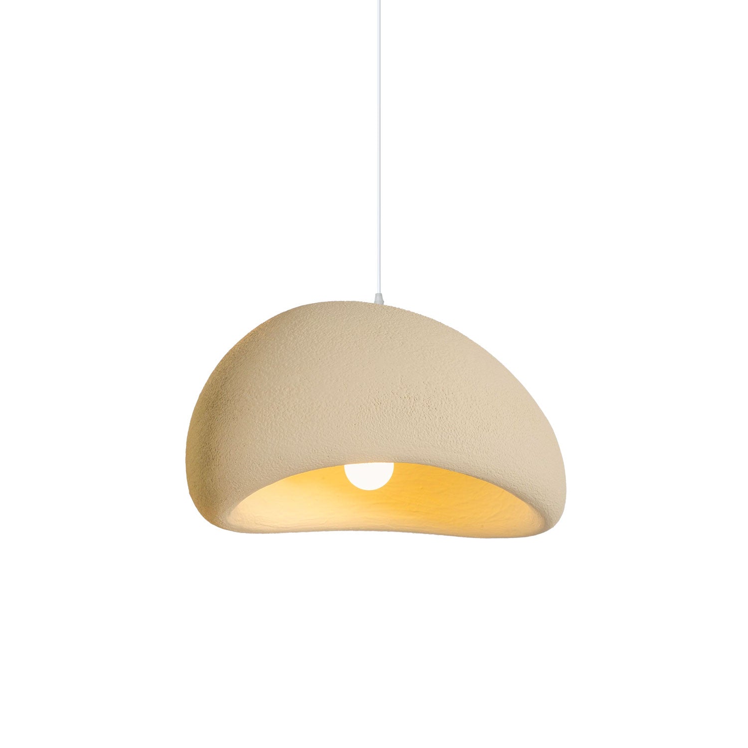 Suspension moderne Greger en Polystyrène blanc câble suspendu
