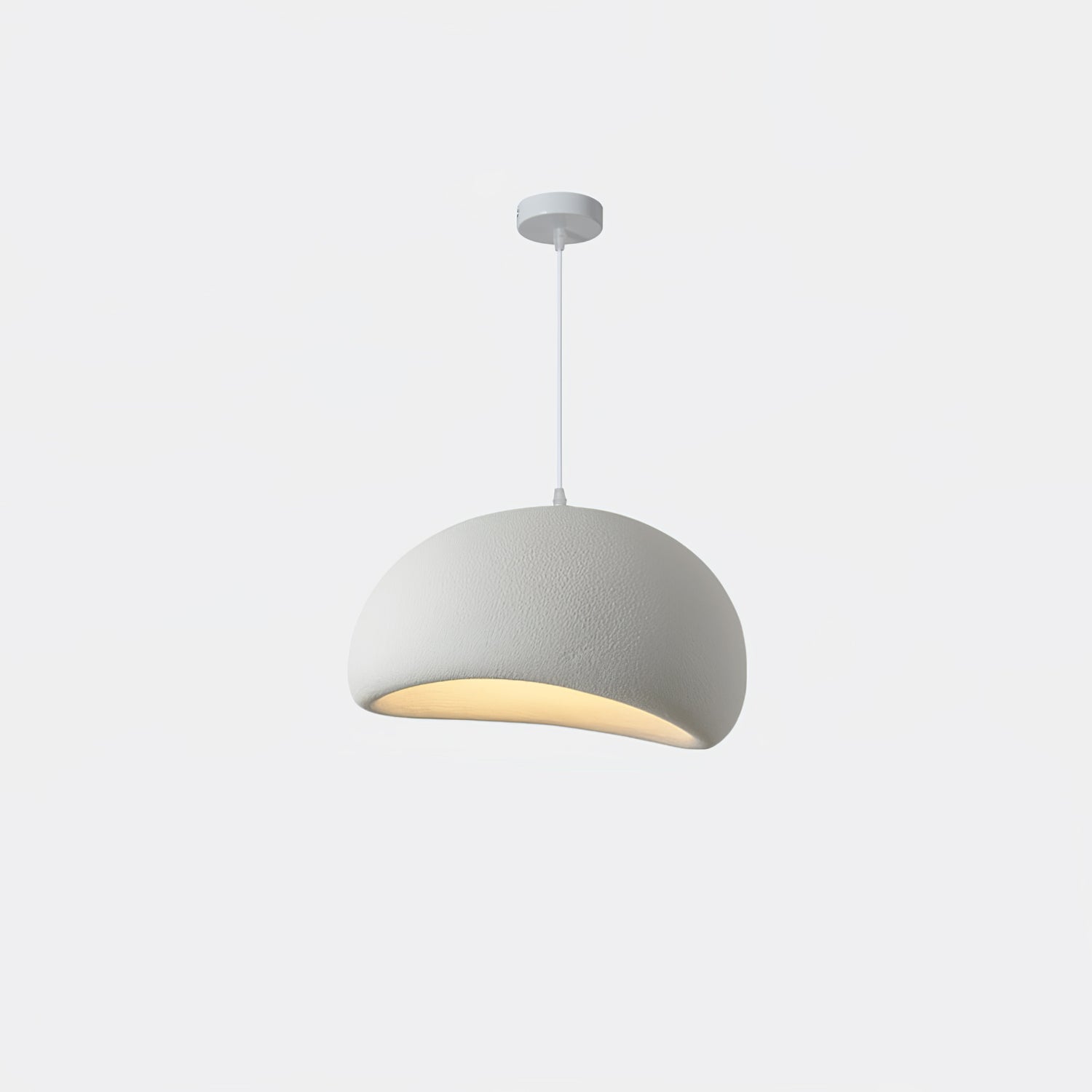 Suspension moderne Greger en Polystyrène blanc câble suspendu