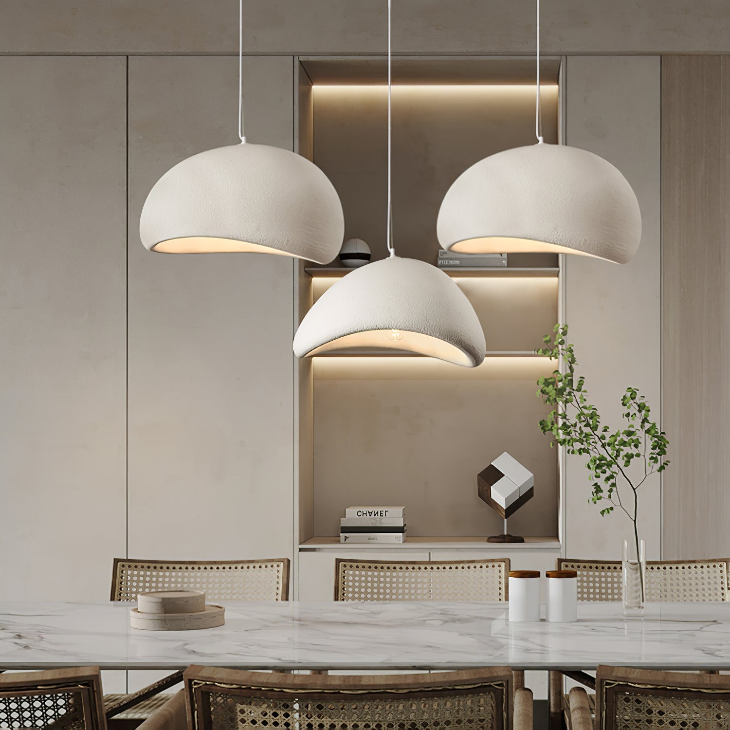 Suspension moderne Greger en Polystyrène noir câble suspendu