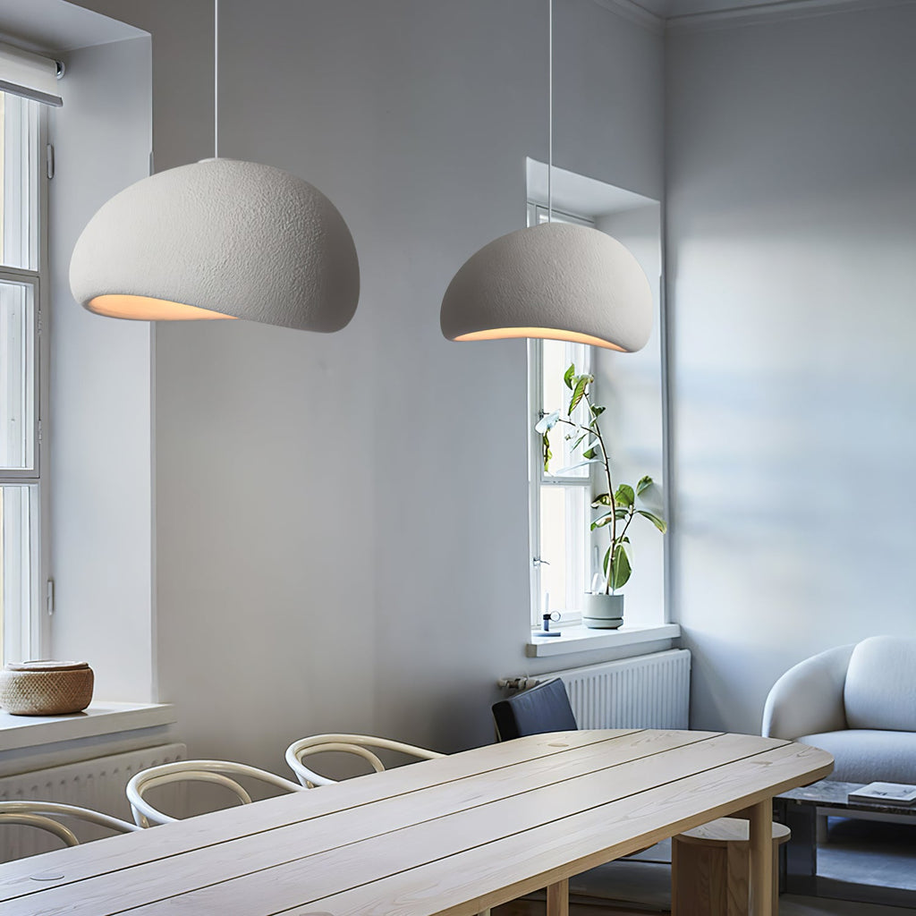 Suspension moderne Greger en Polystyrène blanc câble suspendu