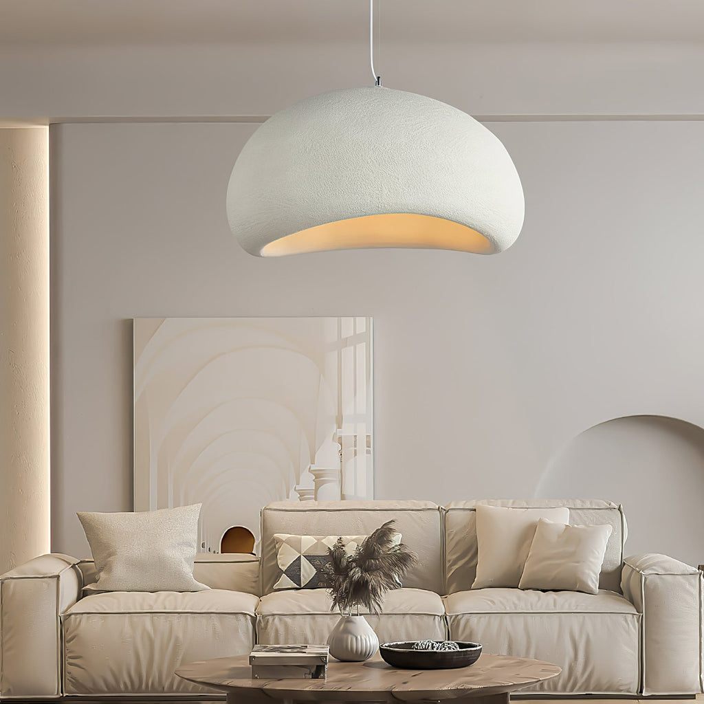 Suspension moderne Greger en Polystyrène blanc câble suspendu