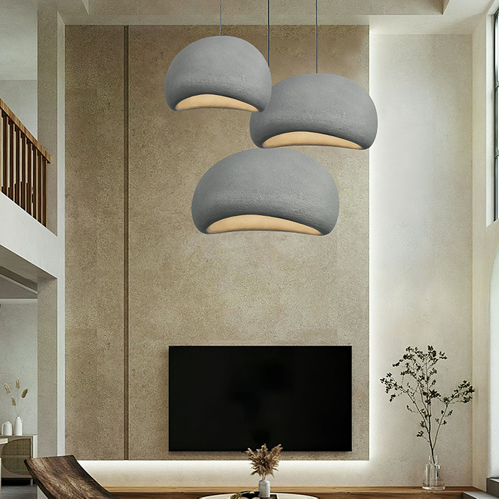 Suspension moderne Greger en Polystyrène blanc câble suspendu
