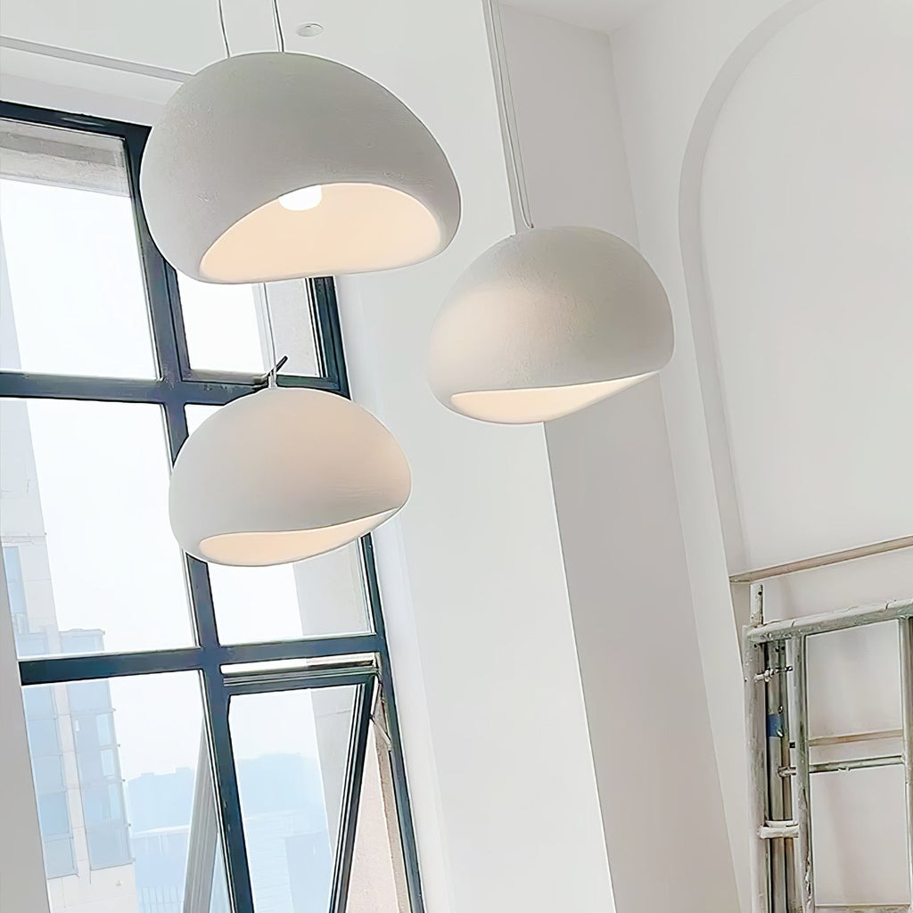 Suspension moderne Greger en Polystyrène blanc câble suspendu