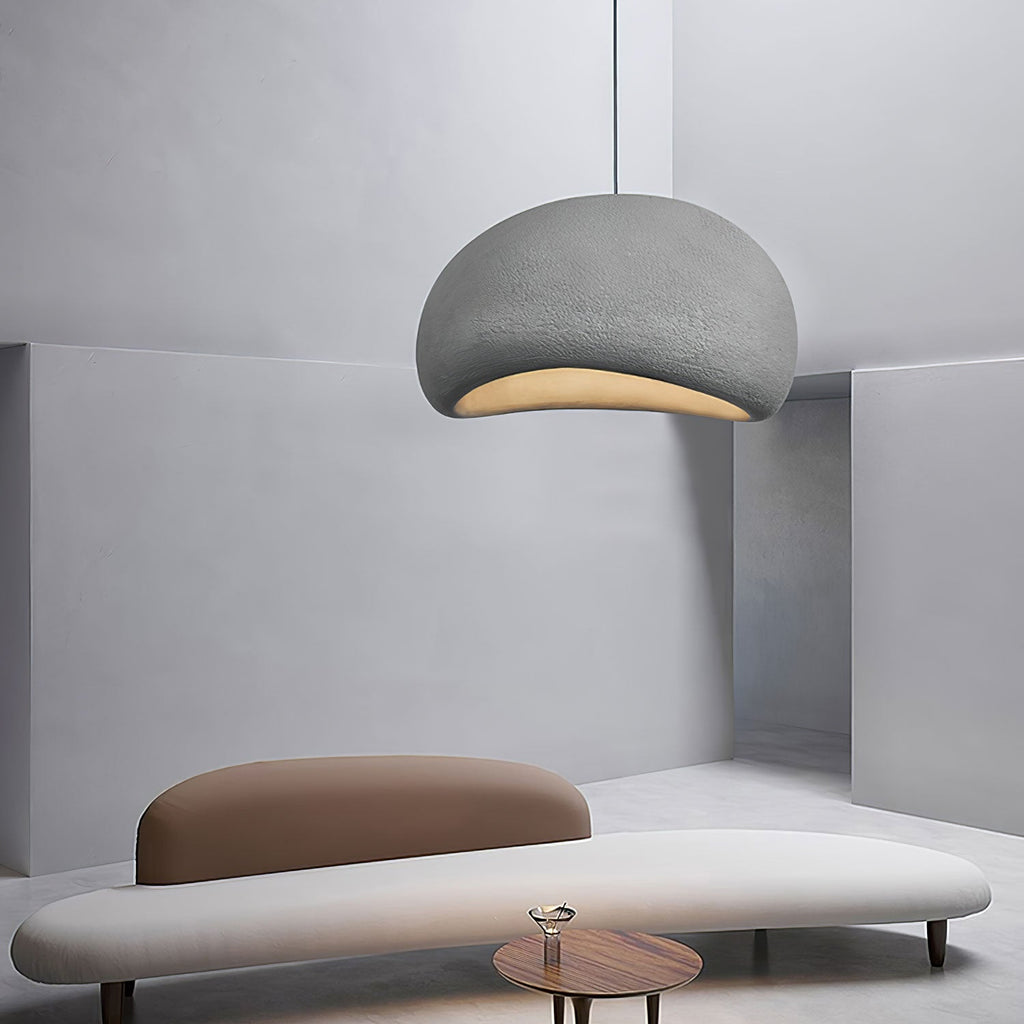 Suspension moderne Greger en Polystyrène blanc câble suspendu