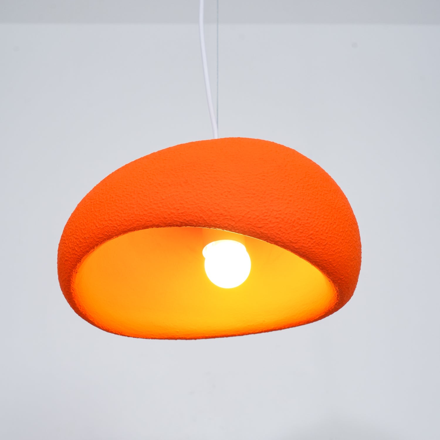 Suspension moderne Greger en Polystyrène blanc câble suspendu