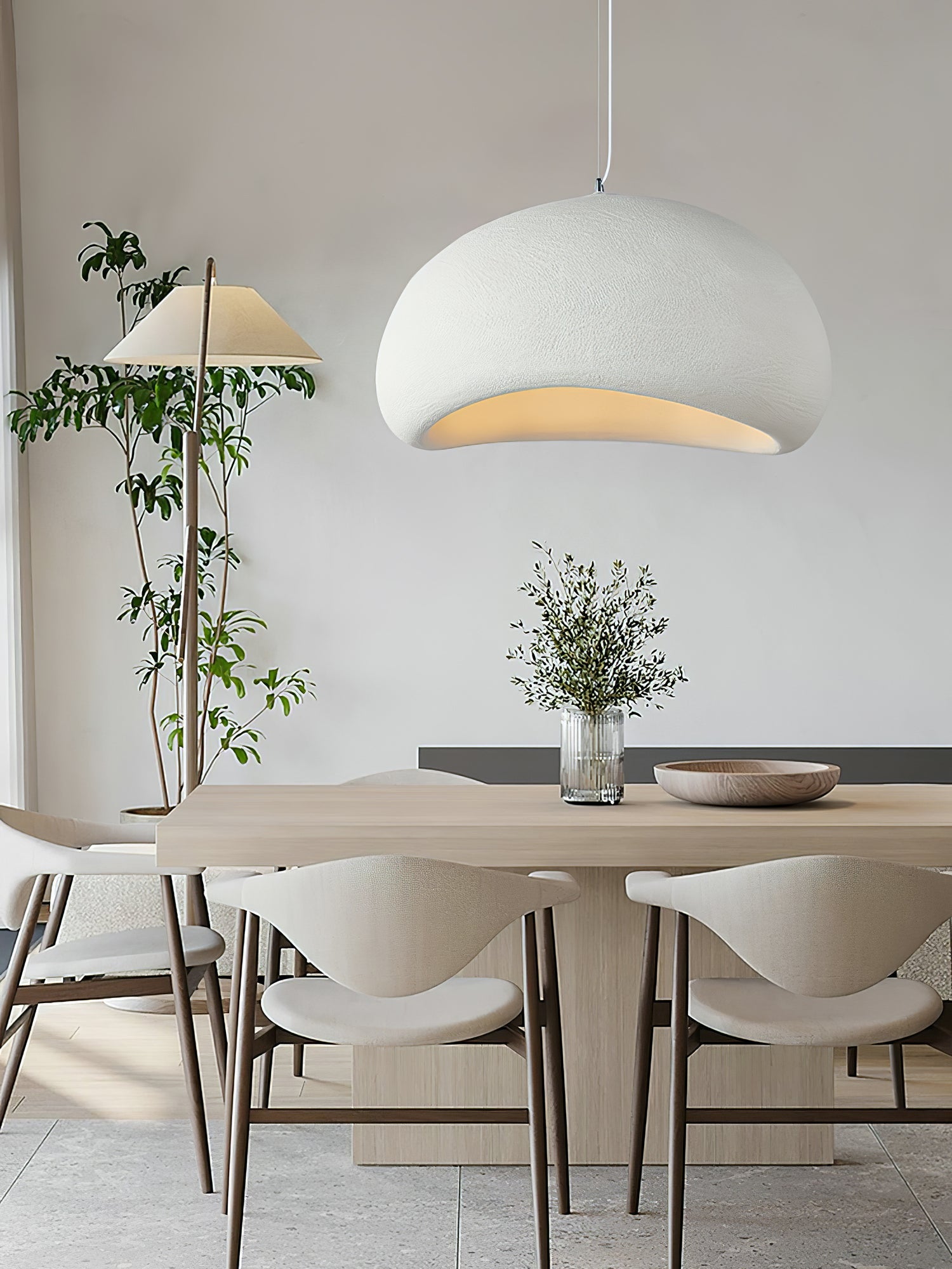 Suspension moderne Greger en Polystyrène blanc câble suspendu
