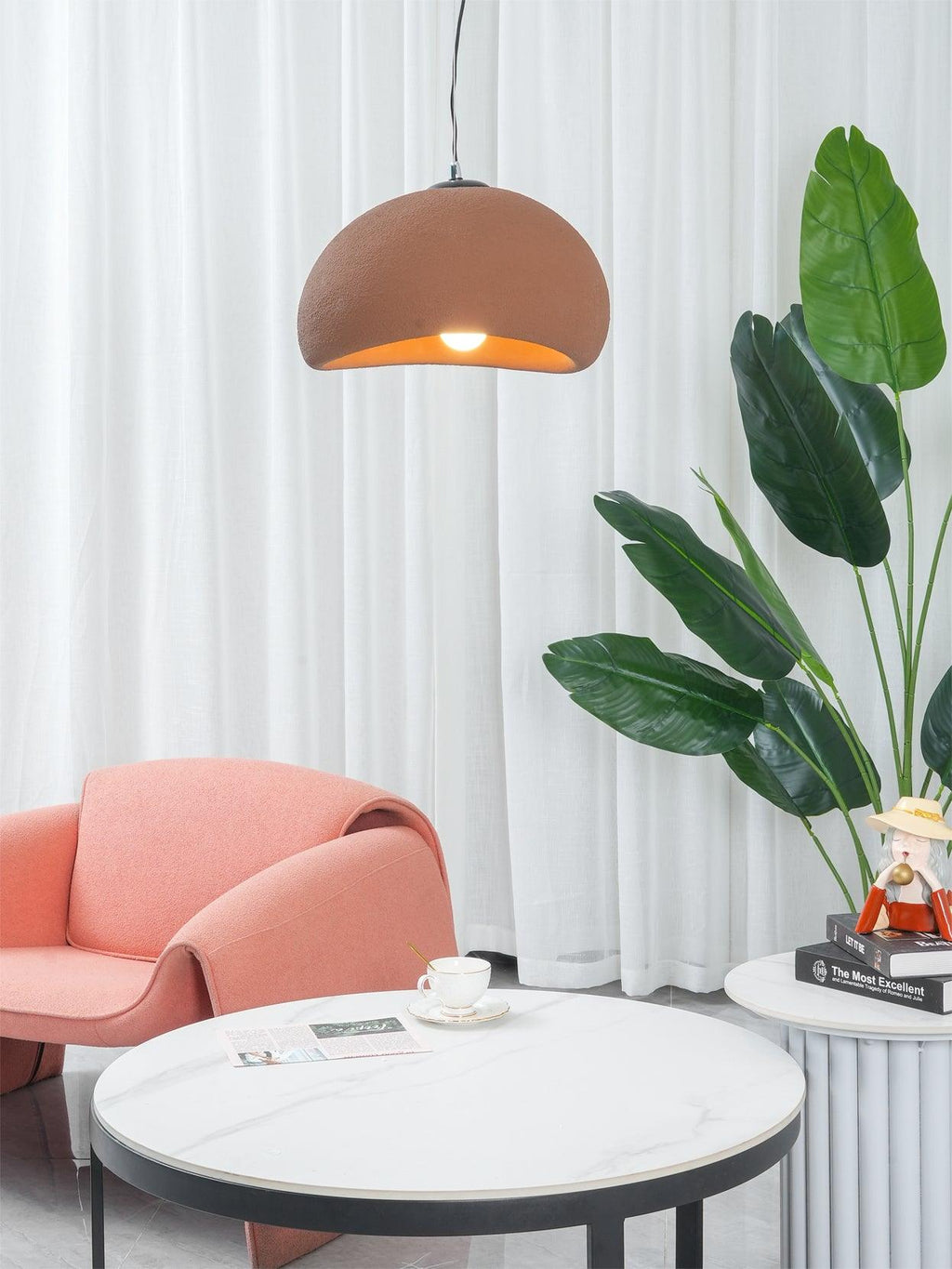 Suspension moderne Greger en Polystyrène noir câble suspendu
