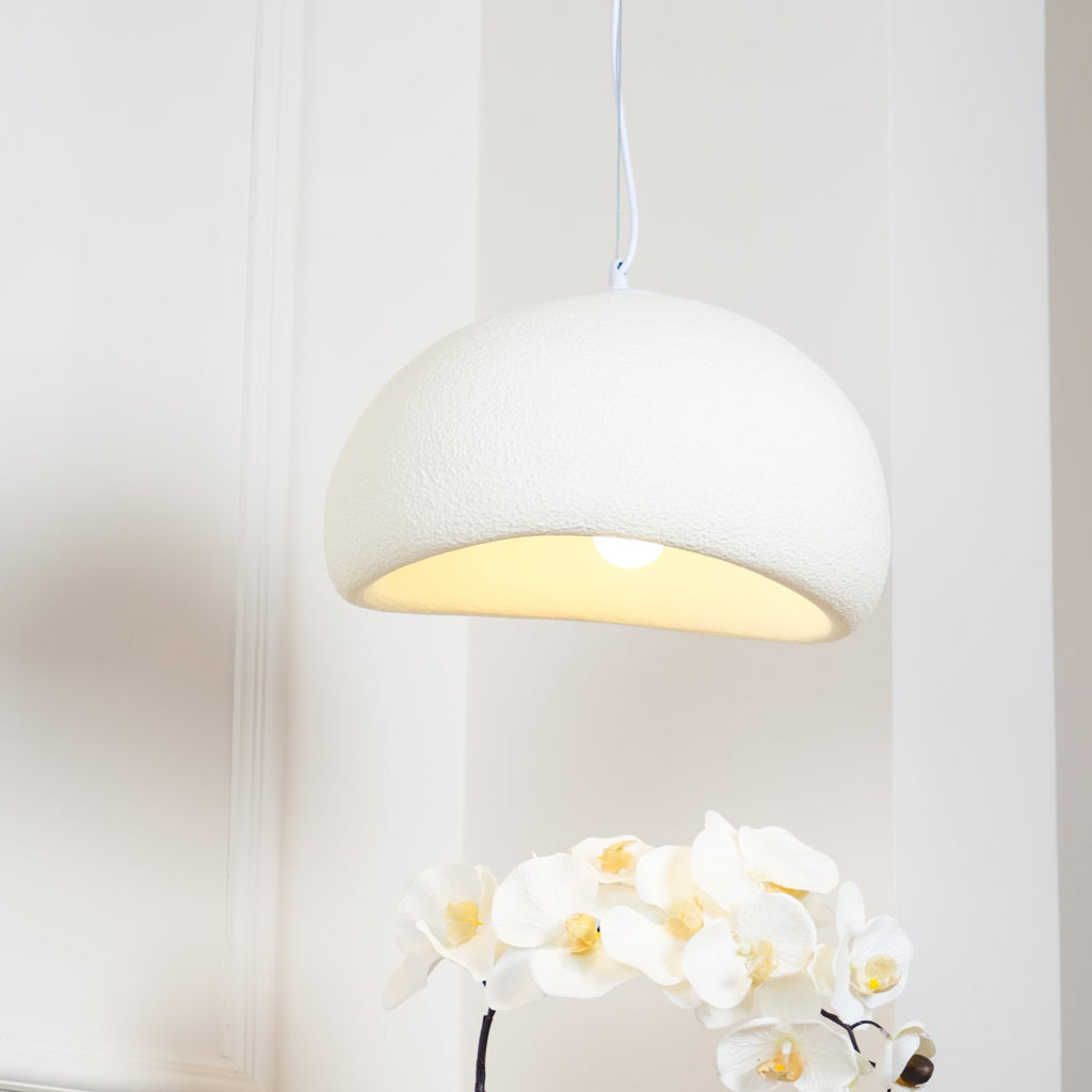 Suspension moderne Greger en Polystyrène noir câble suspendu