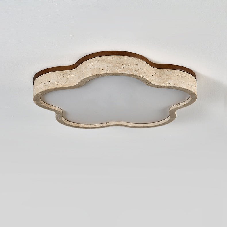 Plafonnier moderne Eike en Travertin jaune et blanc