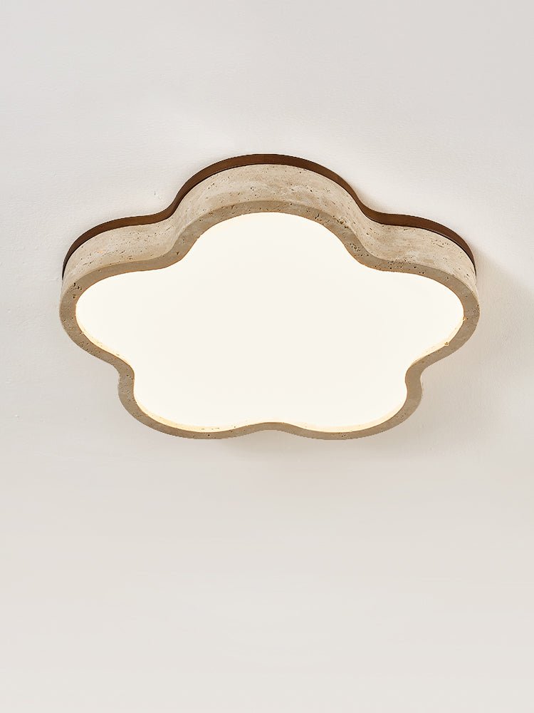 Plafonnier moderne Eike en Travertin jaune et blanc