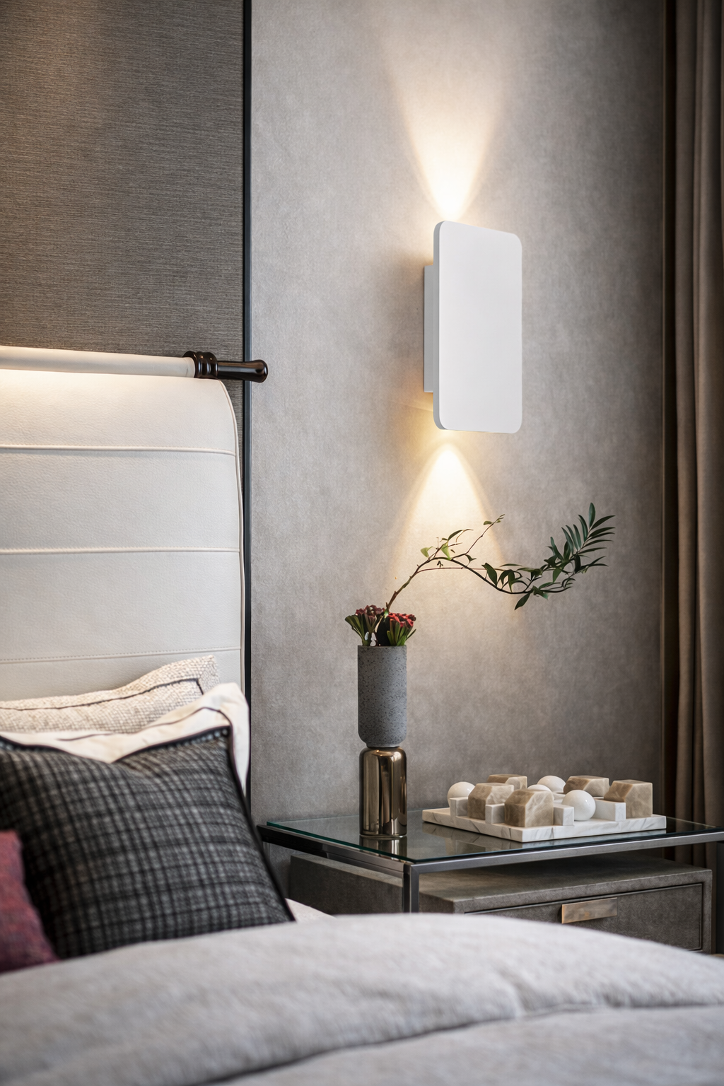 Applique Murale LED Rectangle en Métal Noir