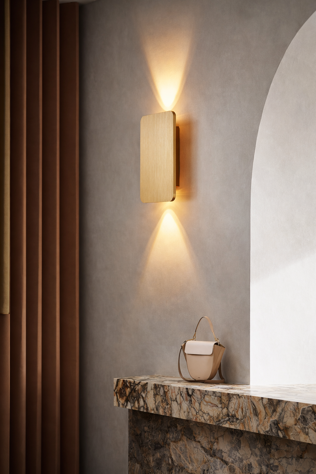 Applique Murale LED Rectangle en Métal Noir