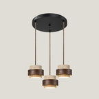 Karsten Modern Pendant Light in Walnut and Yellow Travertine
