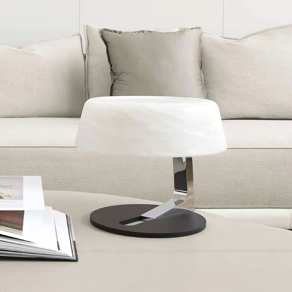Lampe à poser moderne Hart en Noir et albâtre blanc