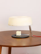 Lampe à poser moderne Hart en Noir et albâtre blanc