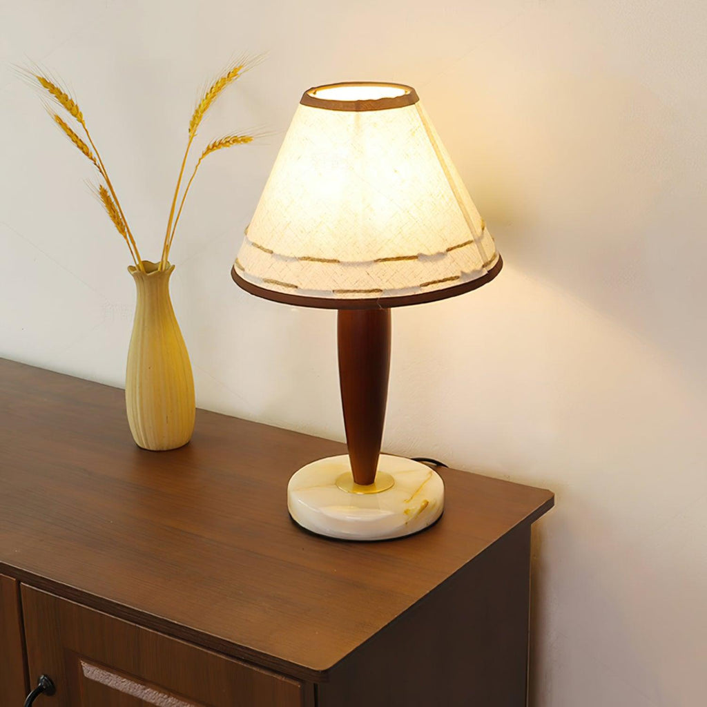 Lampe à poser moderne Kobe en Marbre Noyer et blanc