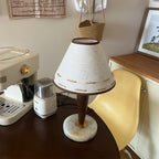 Lampe à poser moderne Kobe en Marbre Noyer et blanc