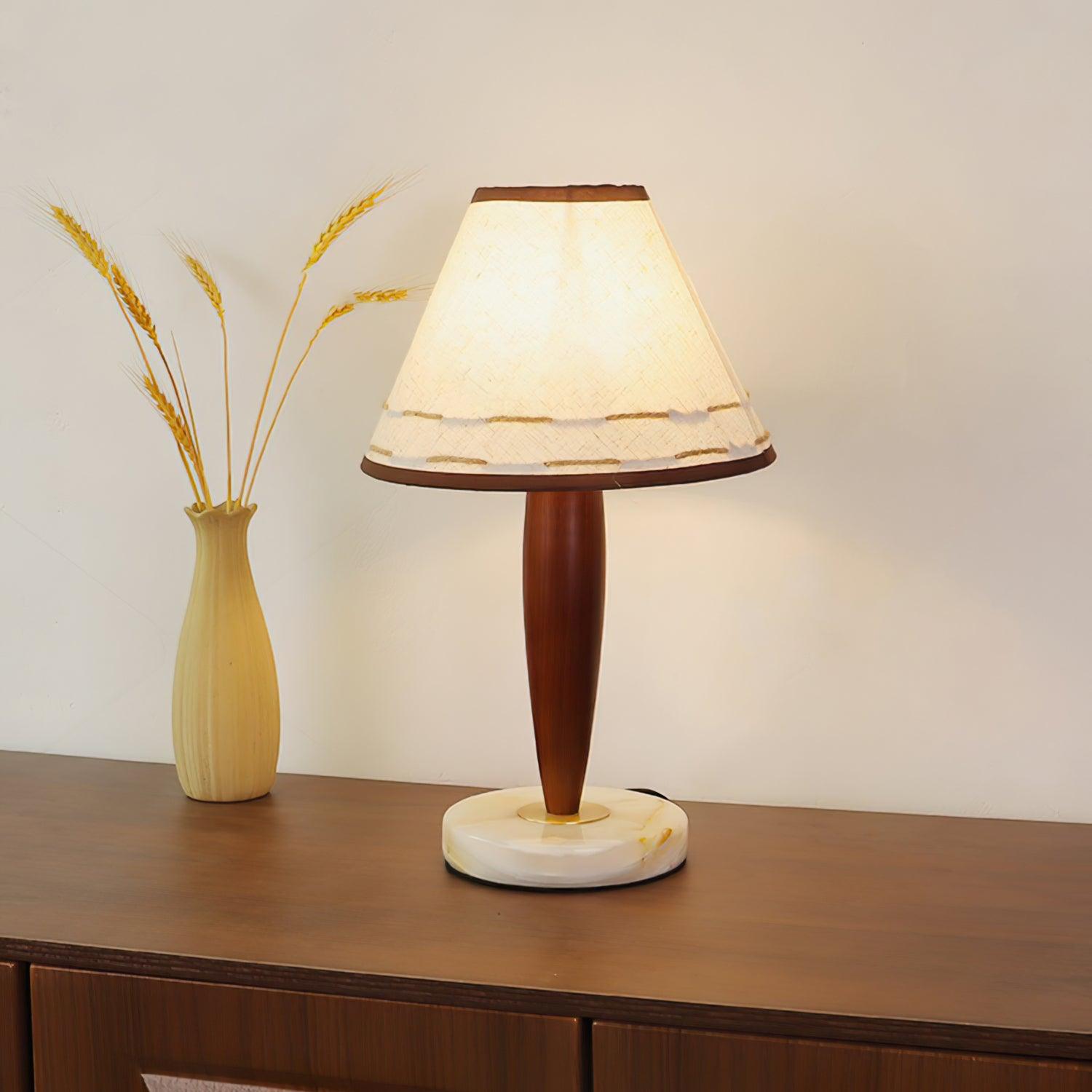 Lampe à poser moderne Kobe en Marbre Noyer et blanc