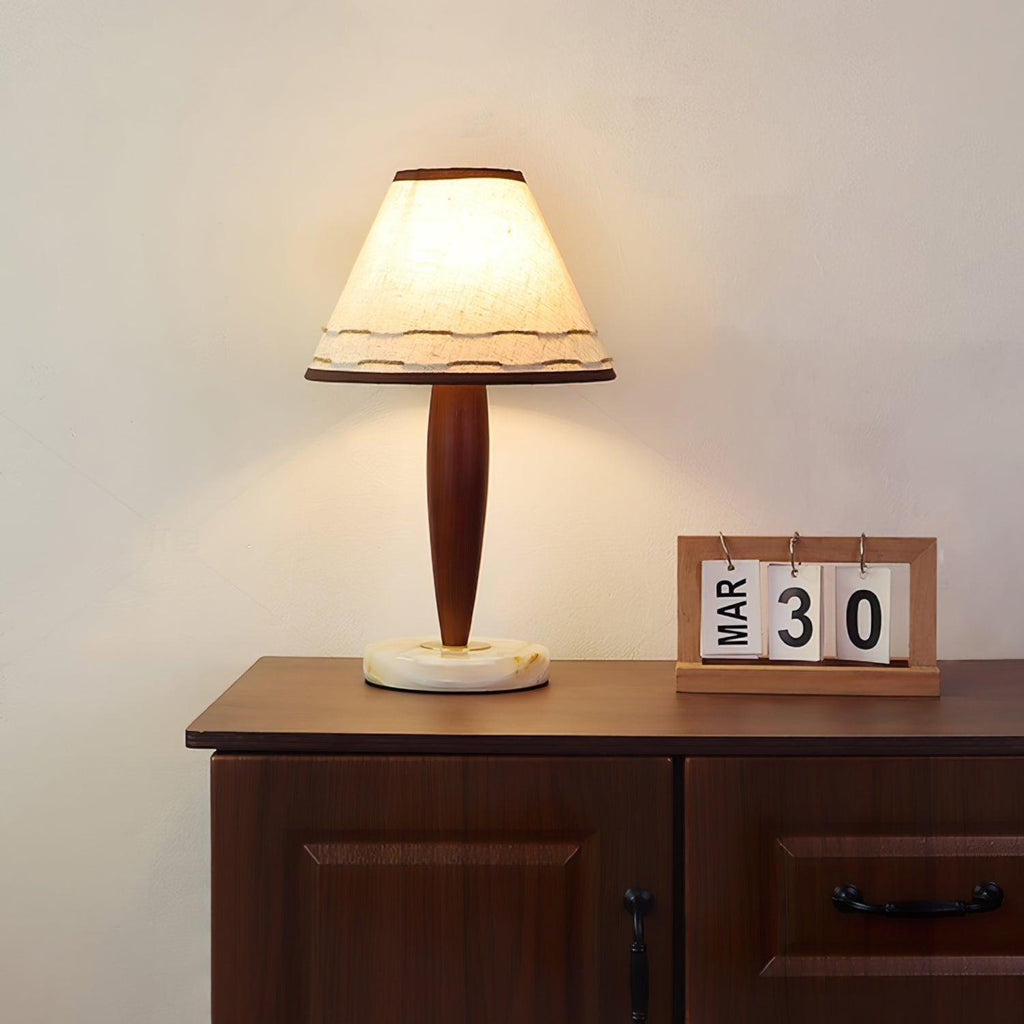 Lampe à poser moderne Kobe en Marbre Noyer et blanc