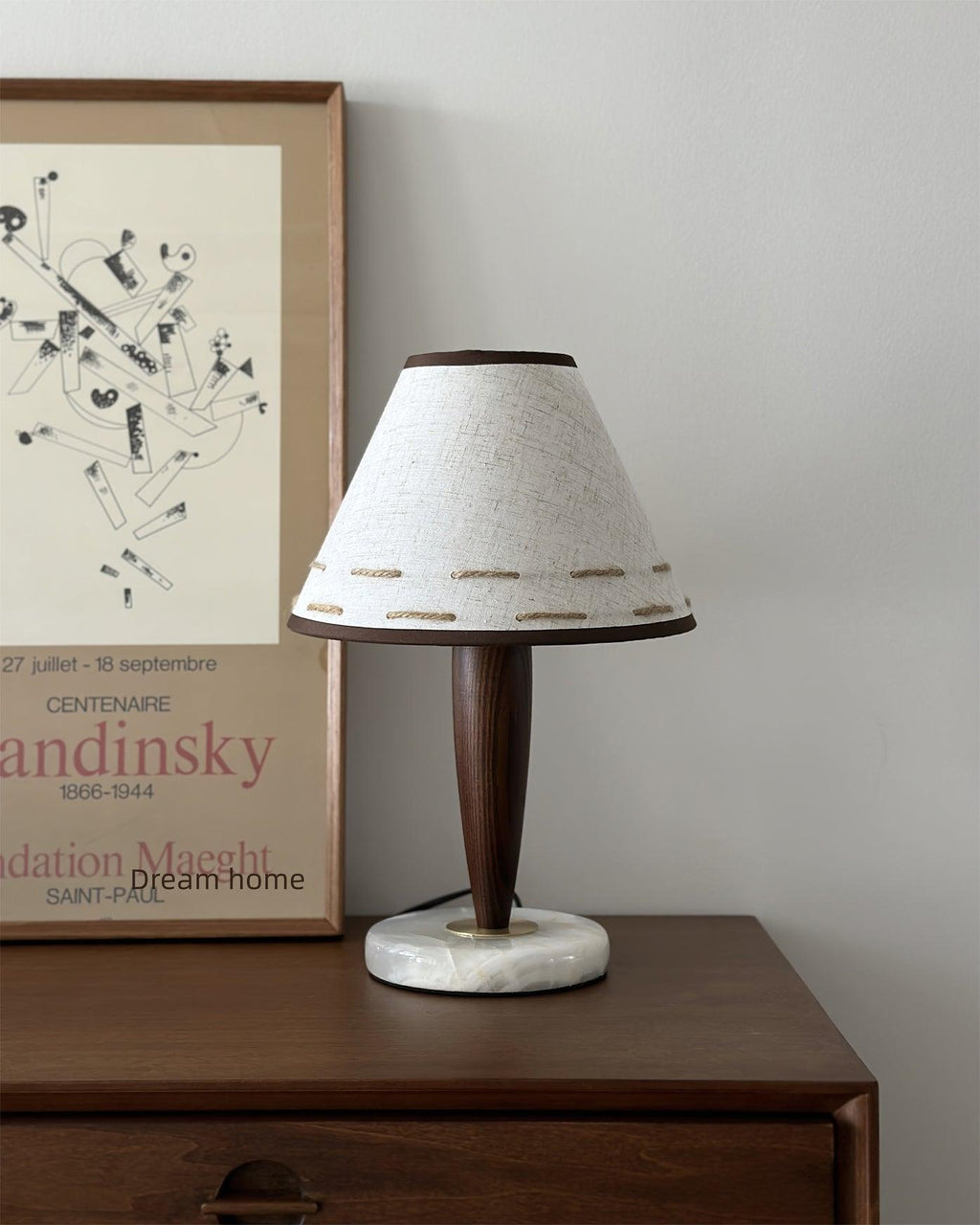 Lampe à poser moderne Kobe en Marbre Noyer et blanc