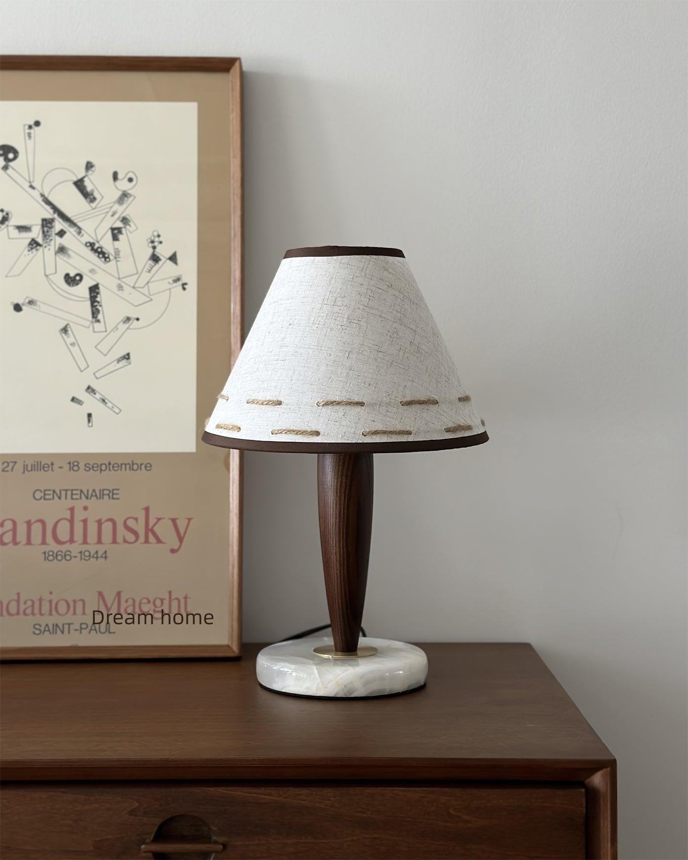 Lampe à poser moderne Kobe en Marbre Noyer et blanc