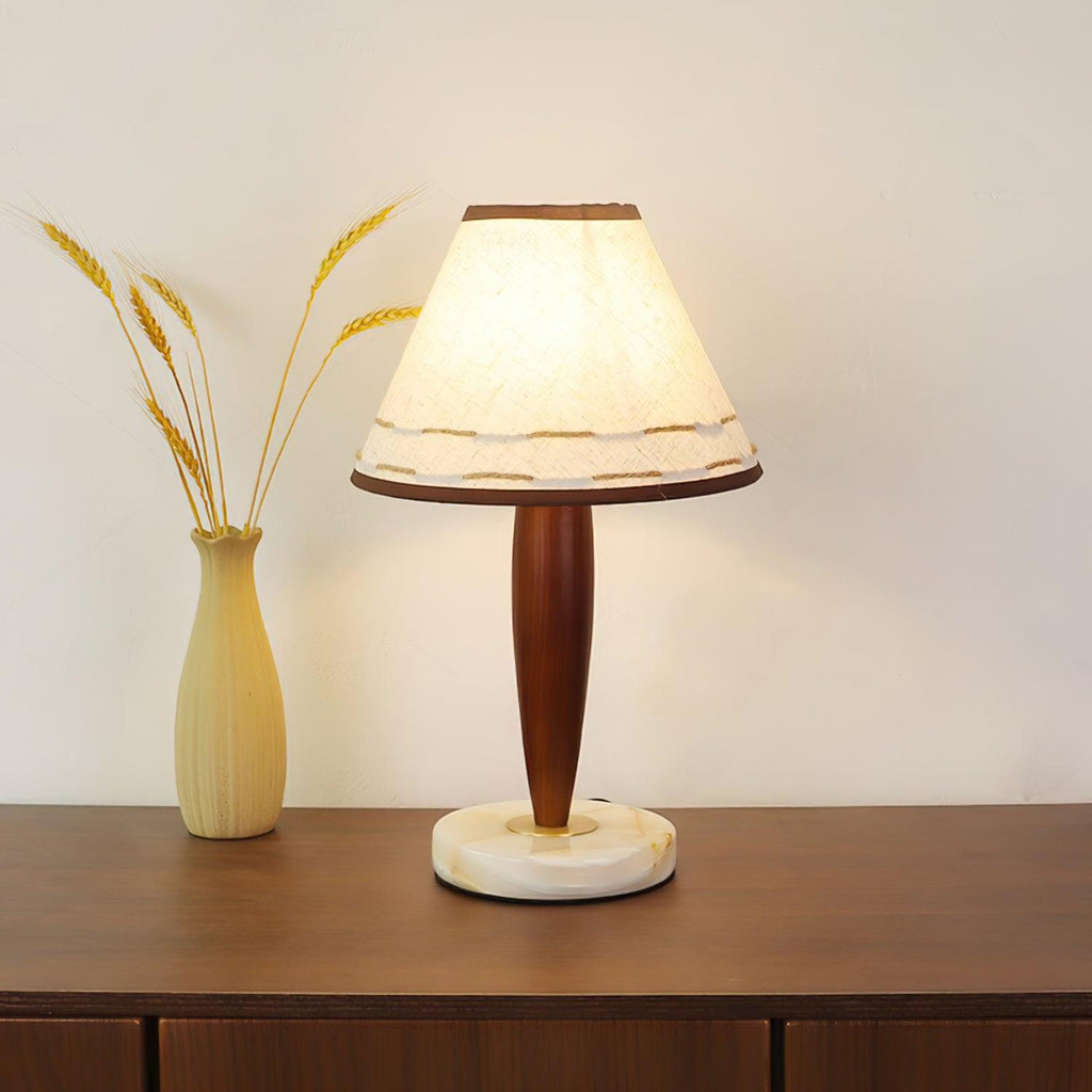 Lampe à poser moderne Kobe en Marbre Noyer et blanc