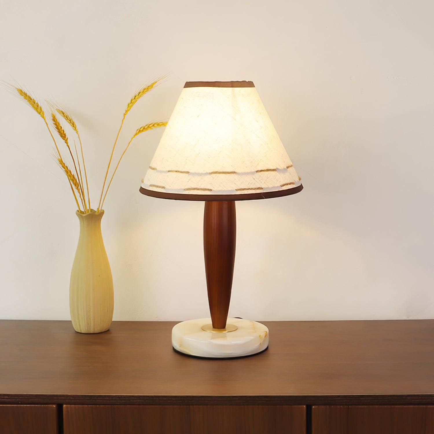 Lampe à poser moderne Kobe en Marbre Noyer et blanc