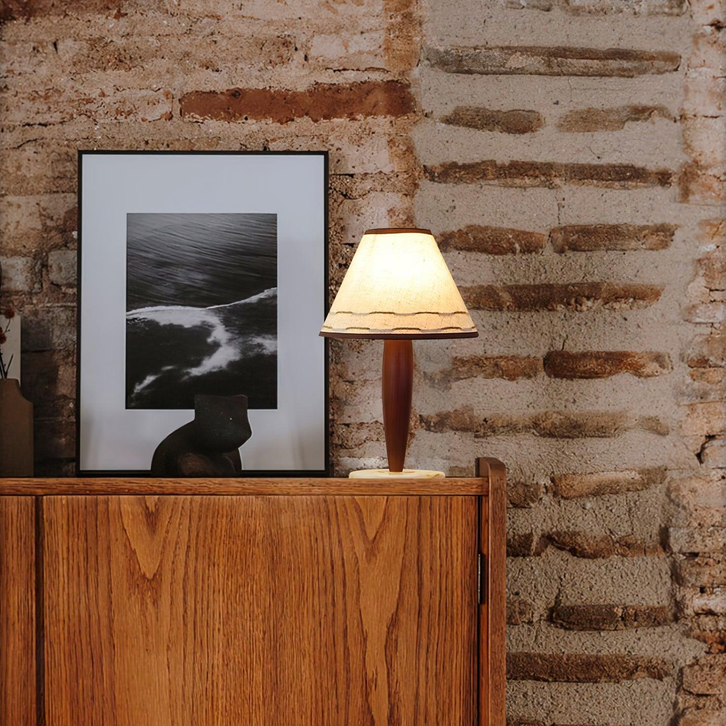 Lampe à poser moderne Kobe en Marbre Noyer et blanc