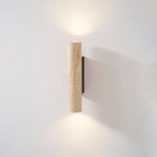 Applique murale moderne Eirikur en Noyer bois et travertin jaune