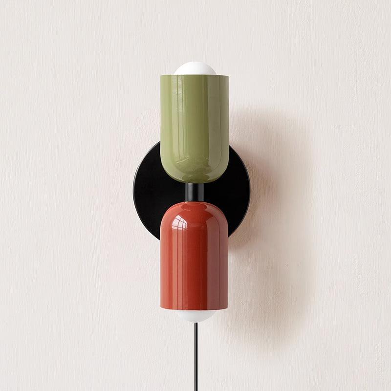 Applique murale moderne Harper en Métal Vert et rouge